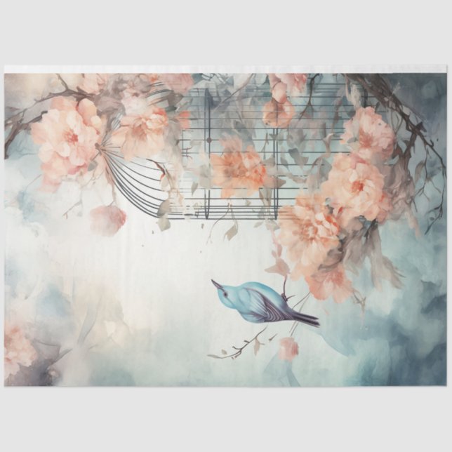 Papel De Seda Baiagem verde pastel verde do chique de vinheta (Frente )