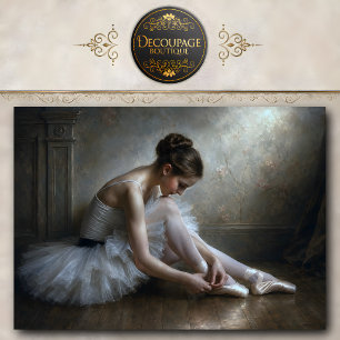 Papel De Seda Bailarina Amarrando Sapatilhas de Ponta