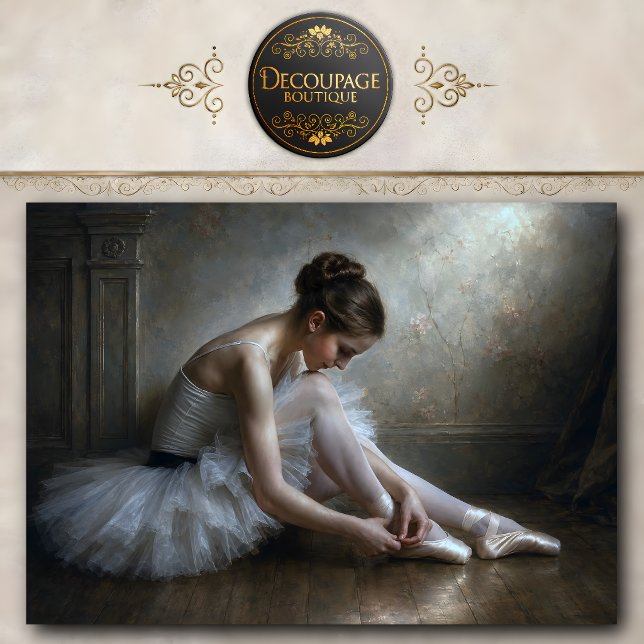 Papel De Seda Bailarina Amarrando Sapatilhas de Ponta (Ballerina Tying Pointe Shoes Tissue Paper)