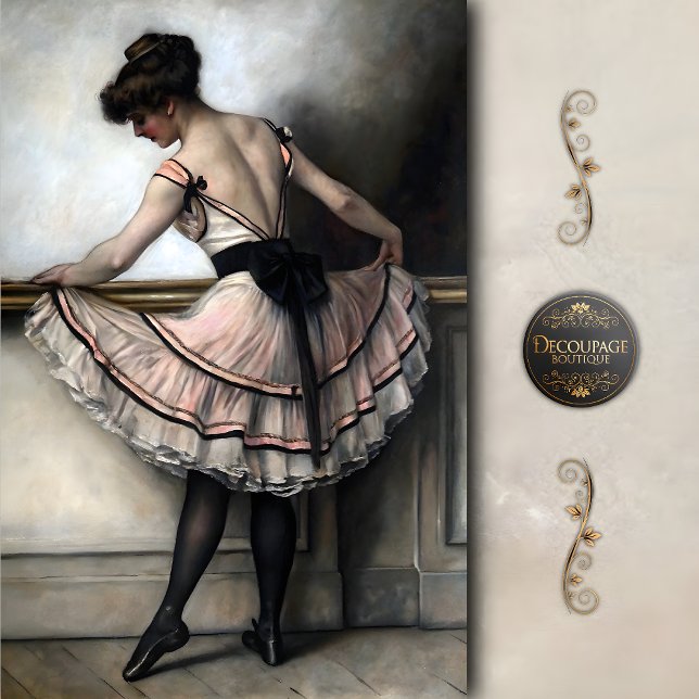 Papel De Seda Bailarina Clássica em Decoupage com Tutu Rosa (Criador carregado)