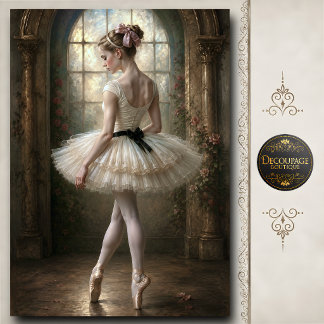 Papel De Seda Bailarina com Laço Rosa pela Janela