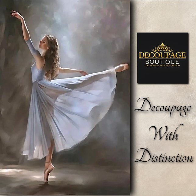 Papel De Seda Bailarina Dançando em Óleo Azul Decoupage (Blue Oil Ballerina Dancing Decoupage Tissue Paper)