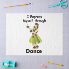 Papel De Seda Bailarina de Hula se Expressando Através da Dança