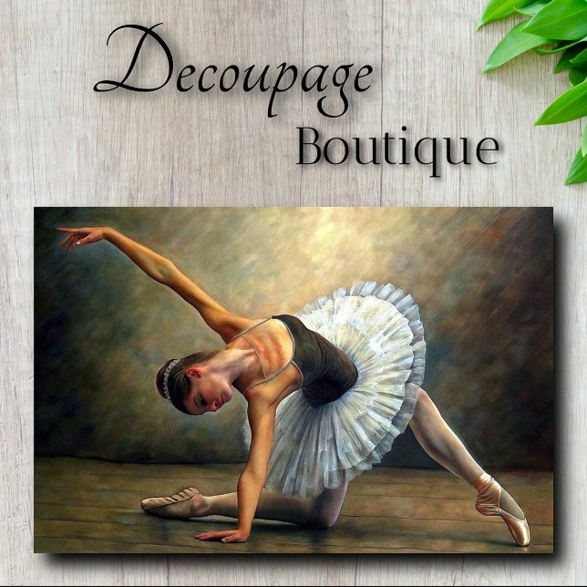 Papel De Seda Bailarina Graciosa em Bronze Decoupage a Óleo (Bonze Oil Graceful Ballerina Decoupage Tissue Paper)