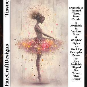 Papel De Seda Bailarina Moderna, Brilho e Pontos DN4R Decoupage