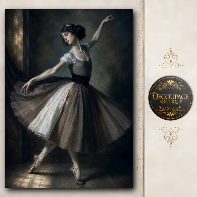 Papel De Seda Bailarina Romântica Vintage (Vintage Romantic Ballet Dancer Tissue Paper)