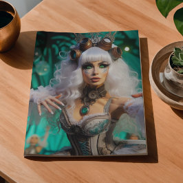 Papel De Seda Bailarina Steampunk Vitoriana Futurista Verde