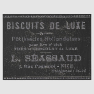 Papel De Seda Bakery Patisserie French Vintage Black Ad Border