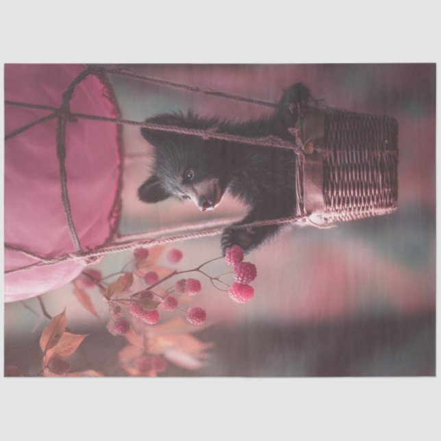 Papel De Seda Balão de Urso Bebês Desarticulado Eatin Berrie (Frente )