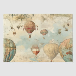 Papel De Seda Balão de Vintage Ar Quente em Paisagem Serena (11)