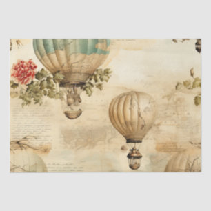 Papel De Seda Balão de Vintage Ar Quente em Paisagem Serena (9)