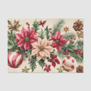 Papel De Seda Balas e Flores coloridas de natal