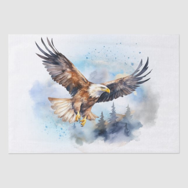 Papel De Seda Bald Eagle Watercolor (Frente )