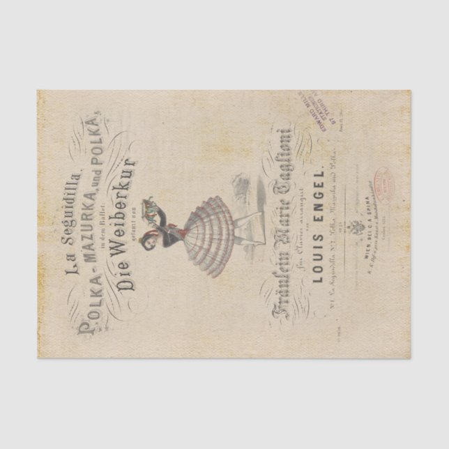 Papel De Seda Balé antigo movido (Frente )