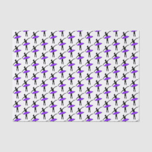Papel De Seda Balé Ballerina Neon Dancer Silhouette Purple