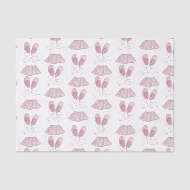 Papel De Seda Balé de Tutus Rosa Slippers Dança Branco (Frente )