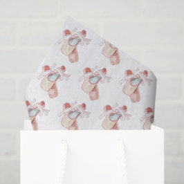 Papel De Seda Balé Toe Calçados Art Dancer Rosa Padrão