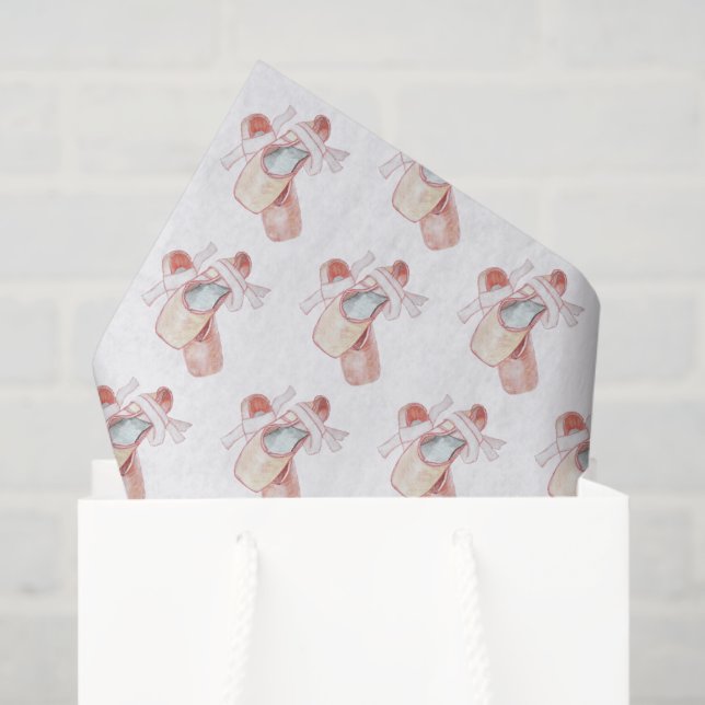 Papel De Seda Balé Toe Calçados Art Dancer Rosa Padrão (Sacola de presentes)
