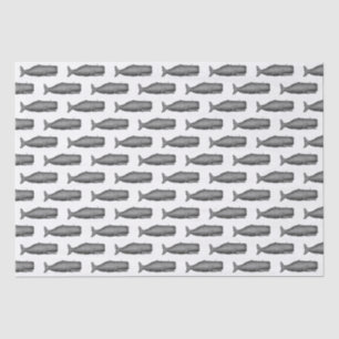 Papel De Seda Baleia do século XIX Desenho de Vintage N