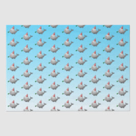 Papel De Seda Baleia Fofa da Festa