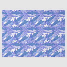 Papel De Seda Baleia-jubarte monocromática azul