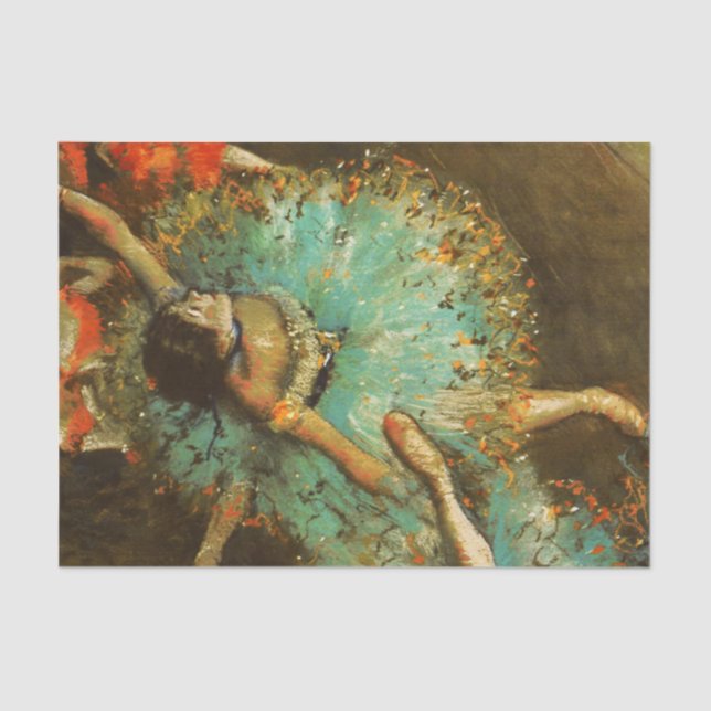 Papel De Seda Ballerina Dance Green Dancer Edger Degas Painting (Frente )