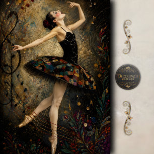 Papel De Seda Ballerina Decoupage Melodia da Meia-Noite