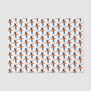 Papel De Seda Ballerina Neon Balé Dancer Silhouette Orange