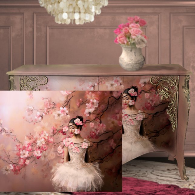 Papel De Seda Ballerina Pink Blossom Tree Retrato (Criador carregado)