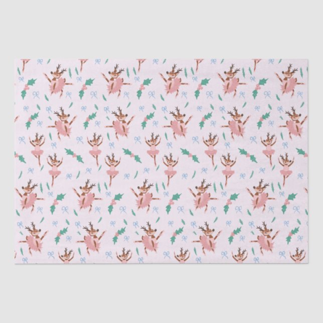 Papel De Seda Ballerina Reindeer e Arcos Natal (Frente )