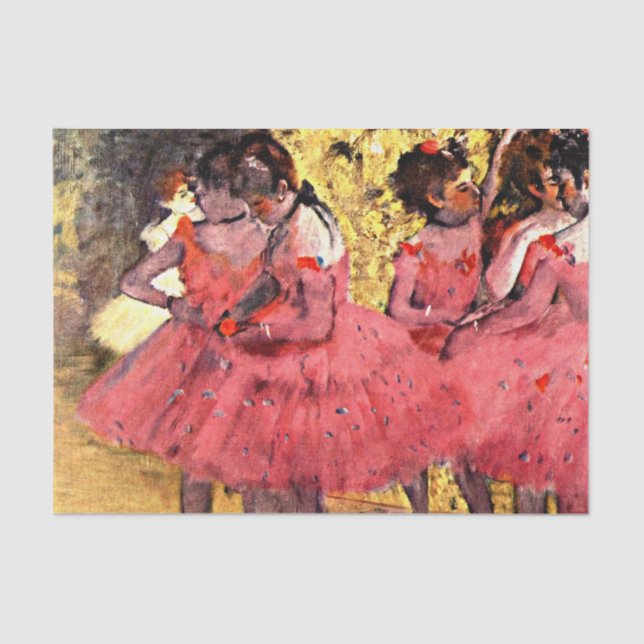 Papel De Seda Ballerinas - Dançarinos Rosa, arte de Degas (Frente )