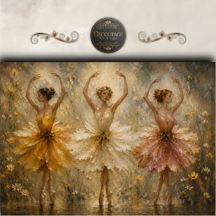Papel De Seda Ballerinas de Pétalas Dança de Decoupage