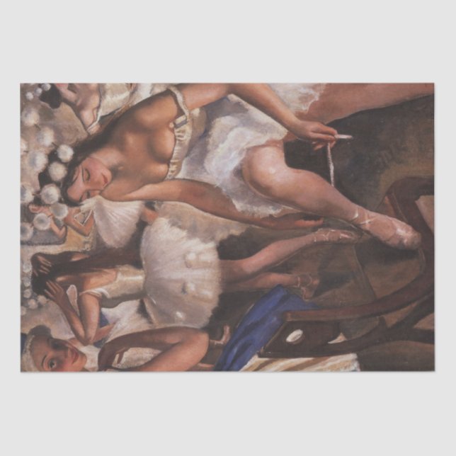 Papel De Seda Ballerinas no camarim (por Serebriakova) (Frente )