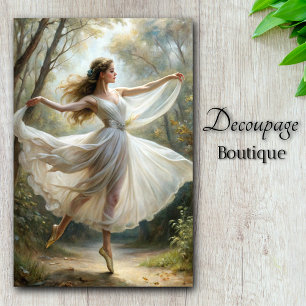 Papel De Seda Ballet Florestal Graça Etérea Decoupage