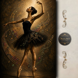 Papel De Seda Ballet Melodia em Movimento Decoupage