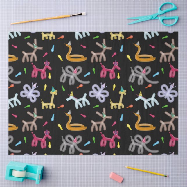 Papel De Seda Balloon Animals Kids Party Theme (Arte )