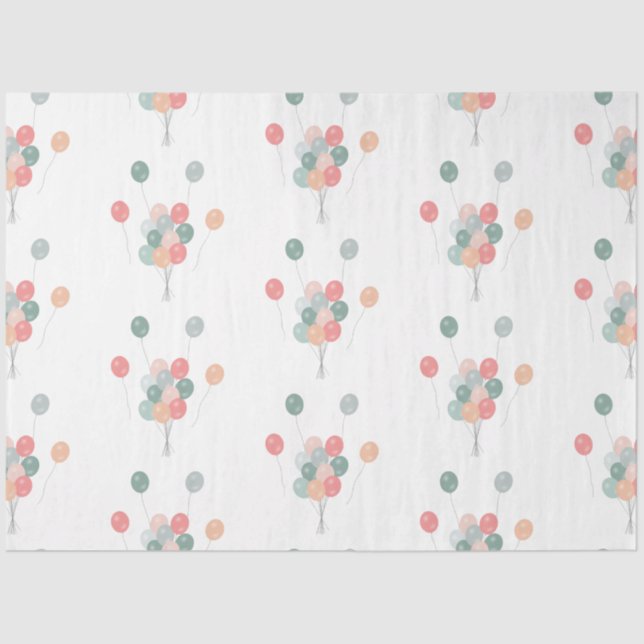 Papel De Seda Balões Coloridos do Partido Pastel (Frente )