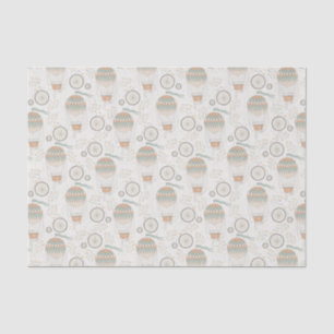 Papel De Seda Balões de Ar Quente e Triciclos Vintage Branco Des