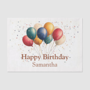 Papel De Seda Balões de Celebração Coloridos com Confetti