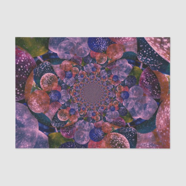 Papel De Seda Balões de cor rosa roxa, antigos e antigos (Frente )