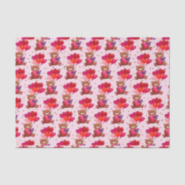 Papel De Seda Balões de Coração de Urso de Pelúcia (Design 1 Sér
