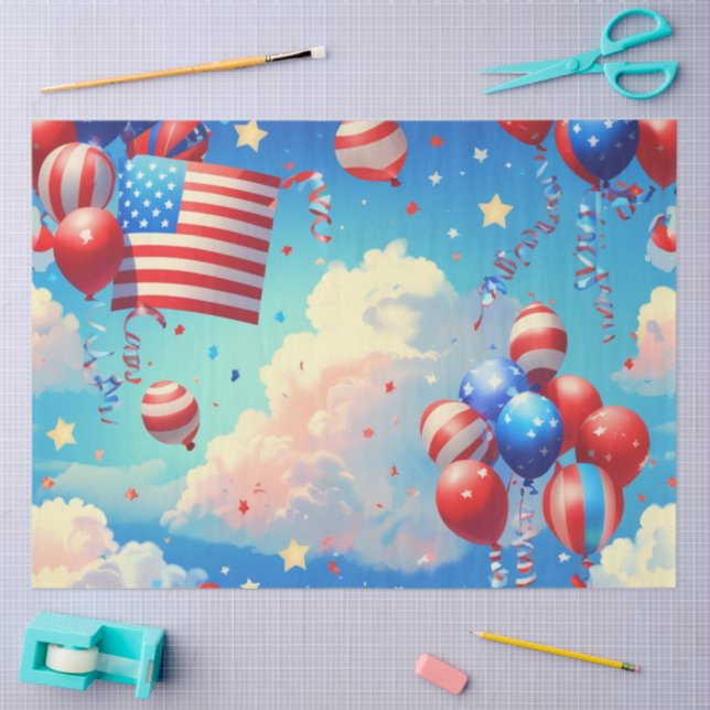 Papel De Seda Balões e Estrelas (Arte )