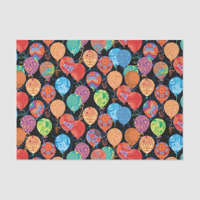 Papel De Seda Balões festivos do aniversário (Frente )