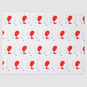 Papel De Seda Balões vermelhos com padrão de confete colorido