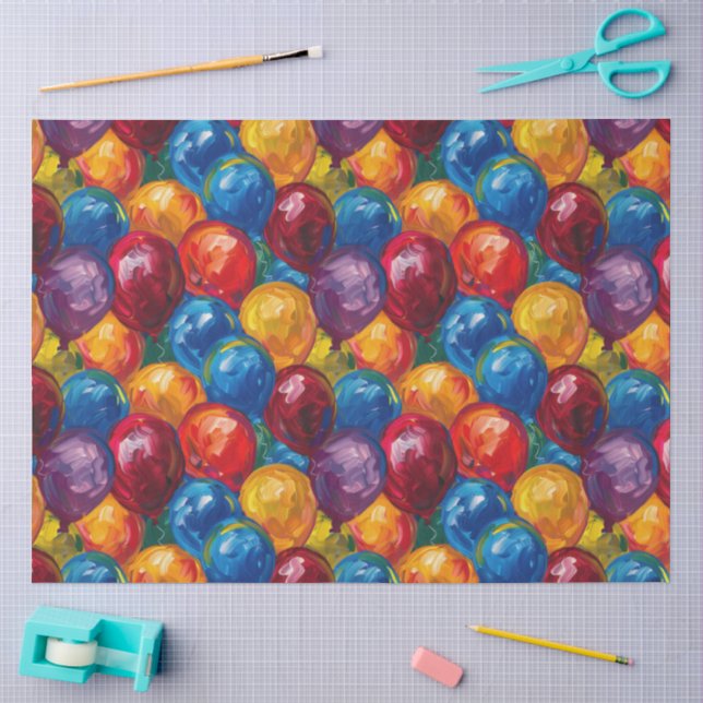 Papel De Seda Balões Vibrantes (Arte )