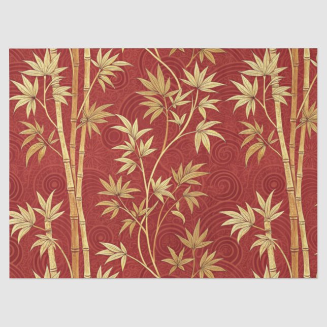 Papel De Seda Bambu Carmesim East Asian (1) (Frente )