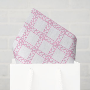 Papel De Seda Bambu Rosa e Branco em Aquarela