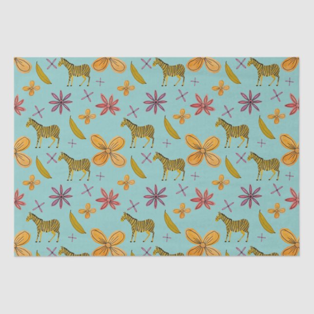 Papel De Seda Bananas e Zebras (Frente )