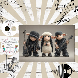 Papel De Seda Banda Punk de Ovelhas Desconstruídas com Pelo e Pe