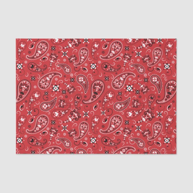 Papel De Seda Bandana Red Paisley (Frente )